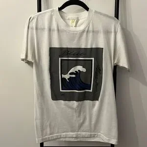 ◆LEE◆ Lee Kansas Surfing Graphic T-Shirt White Lee | Shirts | Vintage 9s Lee White Graphic Blue Move Wave